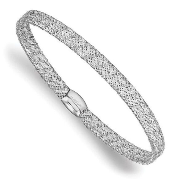 New 14k White Italian Gold Stretch Bangle by Leslie’s Jewelry